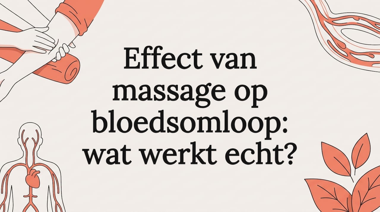 Sfeervolle titelkaart met illustraties rondom massage en bloedsomloop