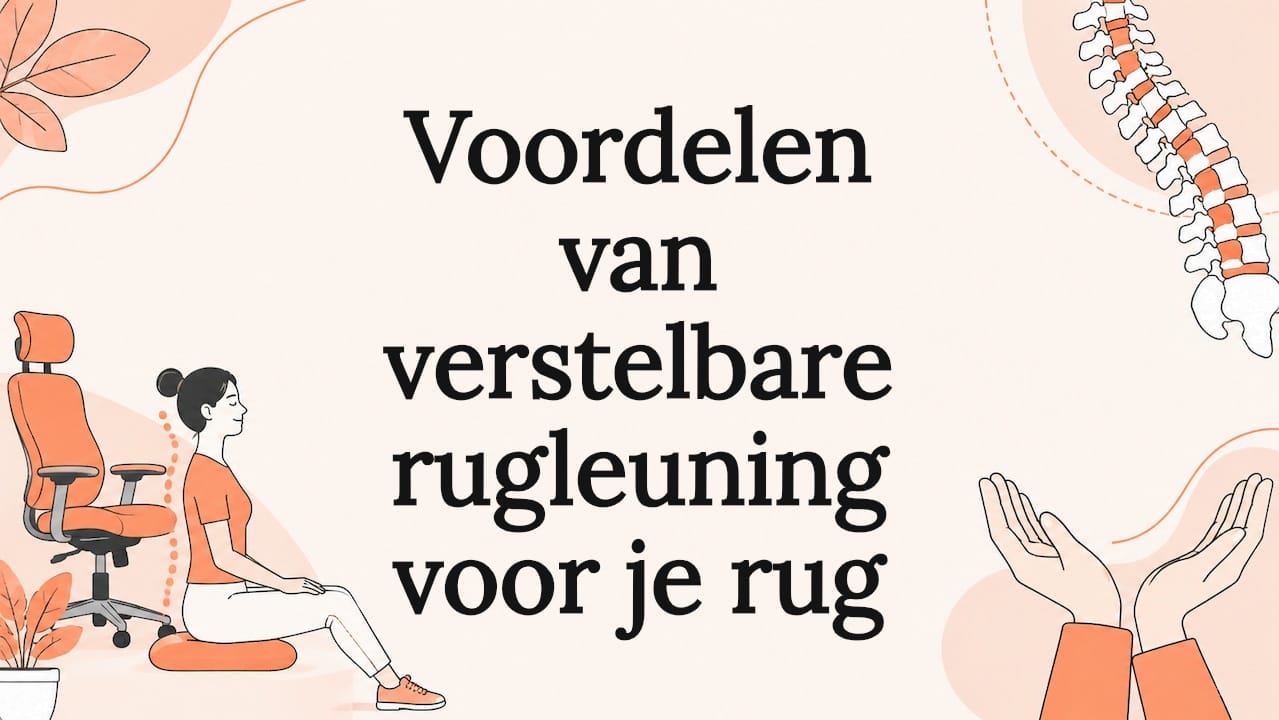 Sfeervolle titelafbeelding met een ergonomische bureaustoel en de ruggengraat centraal in beeld