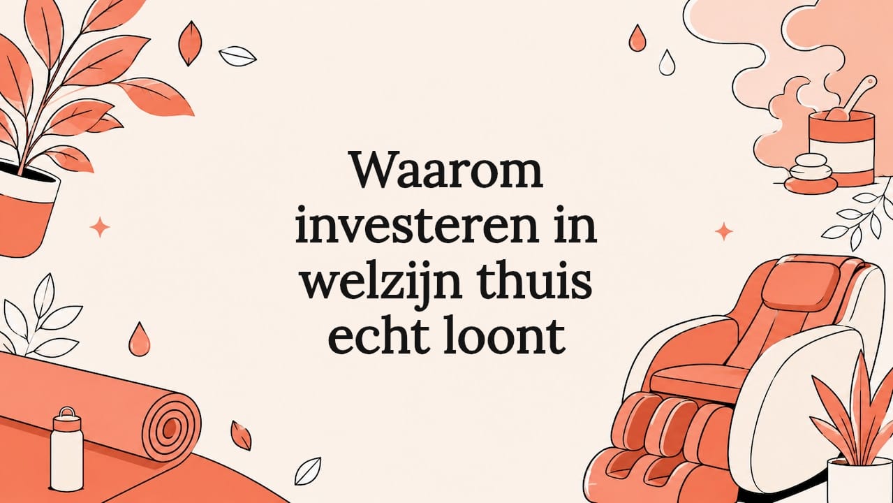Sfeervolle illustratie voor een wellness-thuisthema op de titelkaart