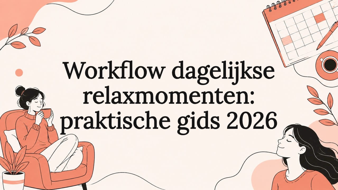Sfeervolle titelkaart met een ontspannen sfeerbeeld en een overzicht van de agenda