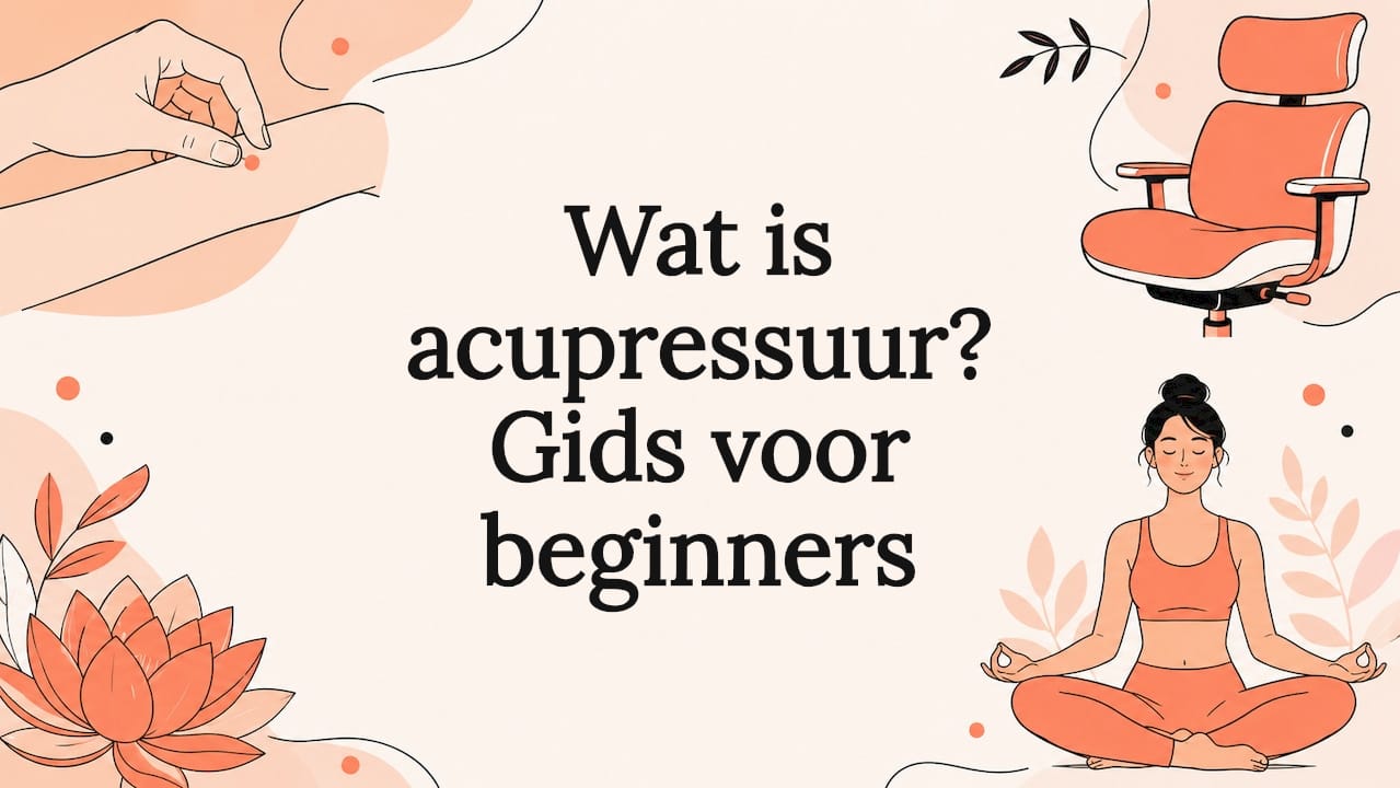 Sfeervolle titelkaart met een acupressuur-thema, fraai geïllustreerd