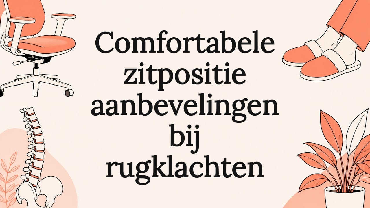 Titelafbeelding met een ergonomische stoel en een gestileerde wervelkolom