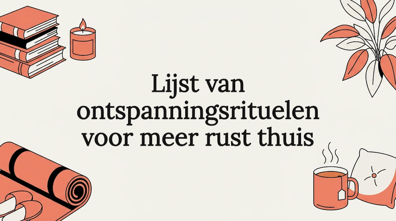 Sfeervolle titelkaart met rustgevende symbolen