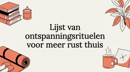 Sfeervolle titelkaart met rustgevende symbolen