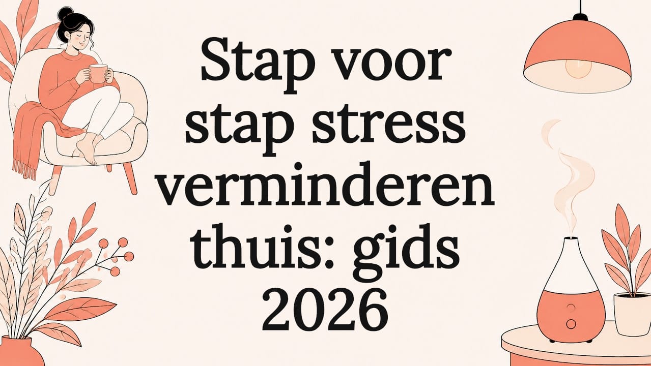 Sfeervolle illustratie rondom de titel over ontspanning in huis