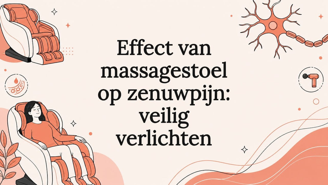 Sfeervolle illustratie voor titelkaart: massagestoel als verlichting bij zenuwpijn