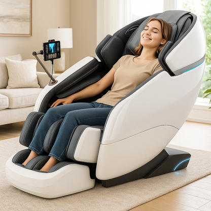 Galileo™ Massagestoel Wit – Zero Gravity Wellnessstoel met 12 Programma’s