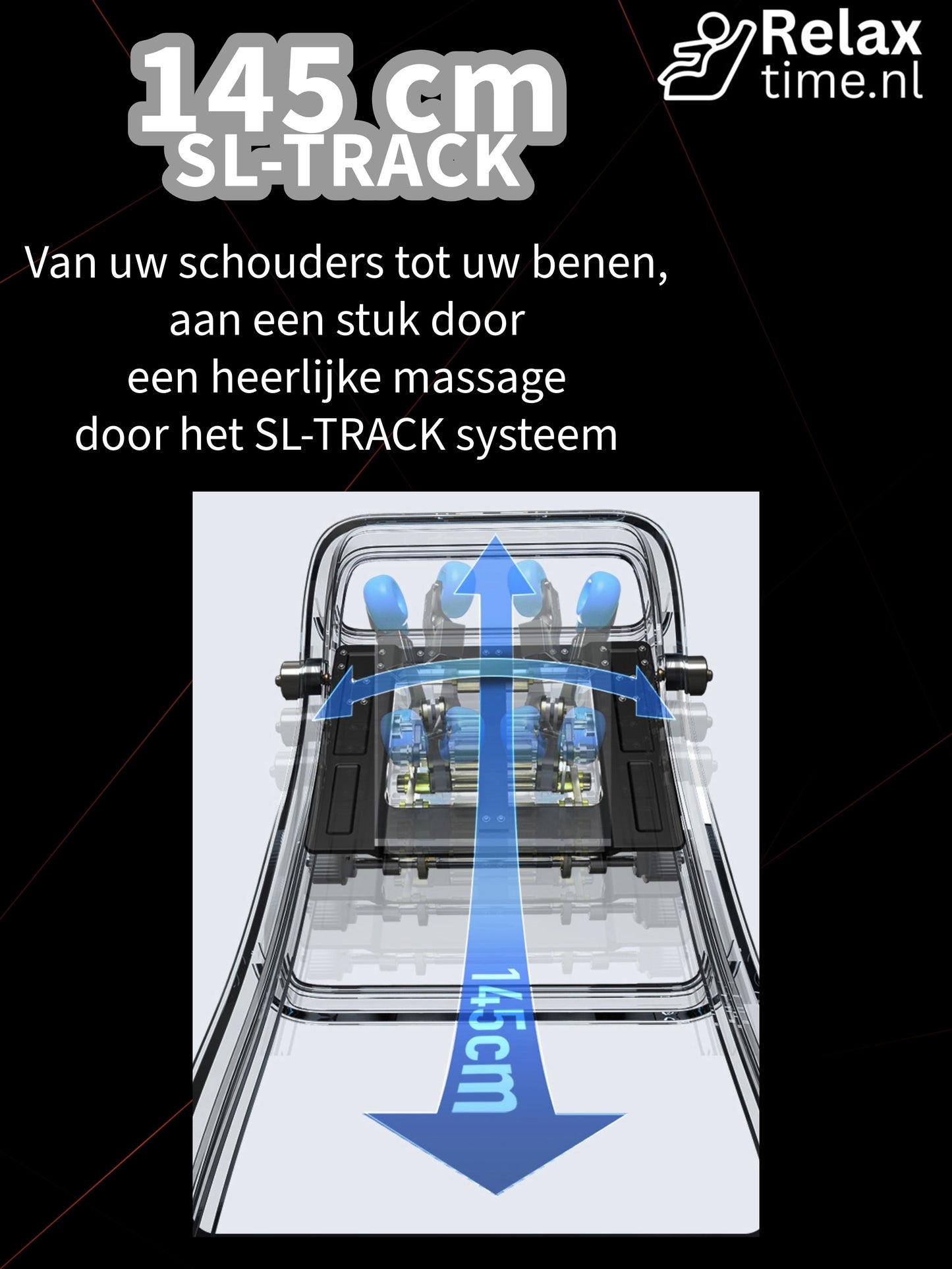 Galaxy Deluxe™ Massagestoel – 20 Programma’s & 145 cm SL-track