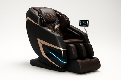 Triton™ Massagestoel Zwart/Bruin – 8 Technieken & Verstelbare Massagebreedte
