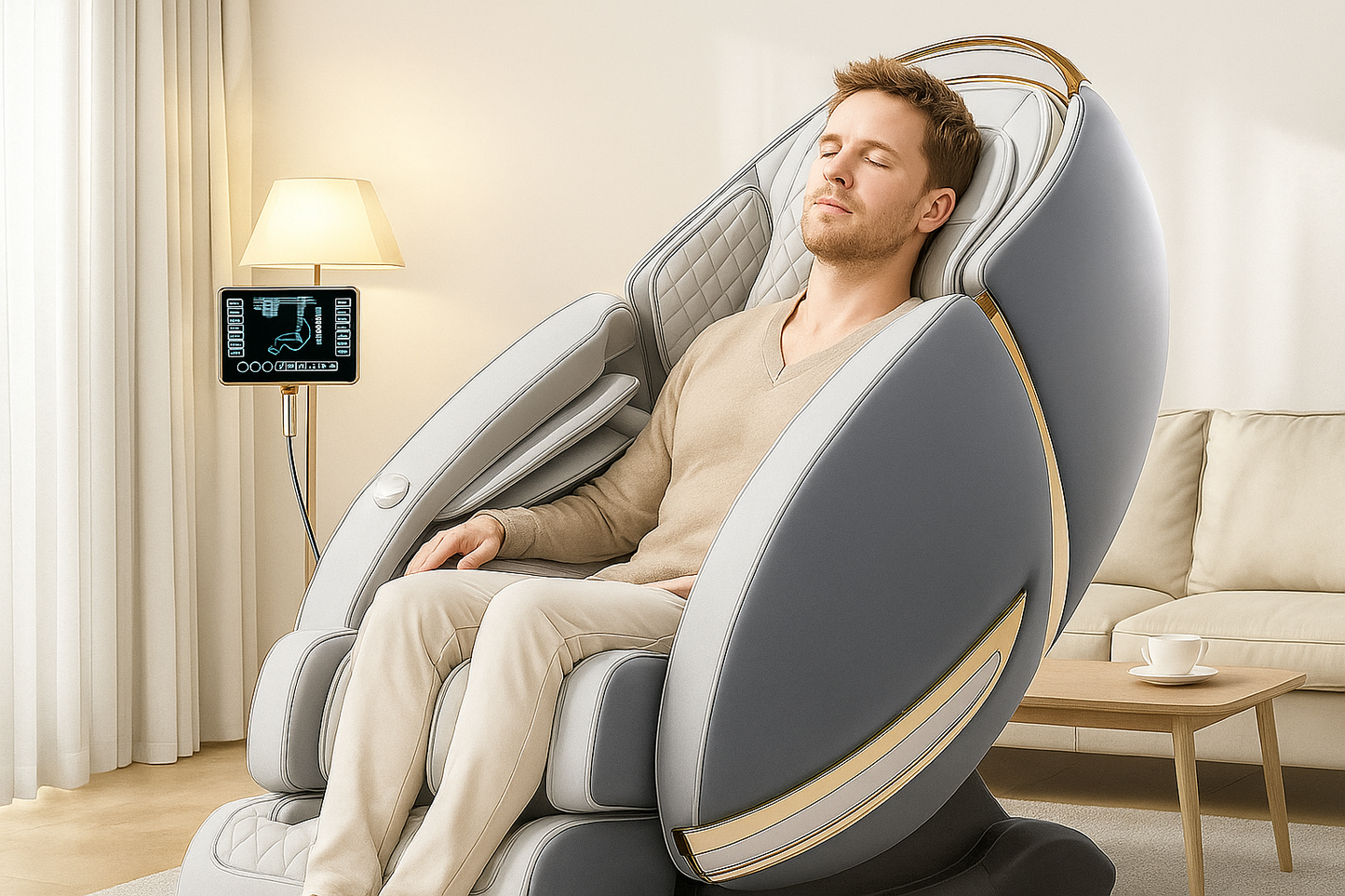 Pandora™ Massagestoel Grijs – SL-track & Zero Gravity Wellness