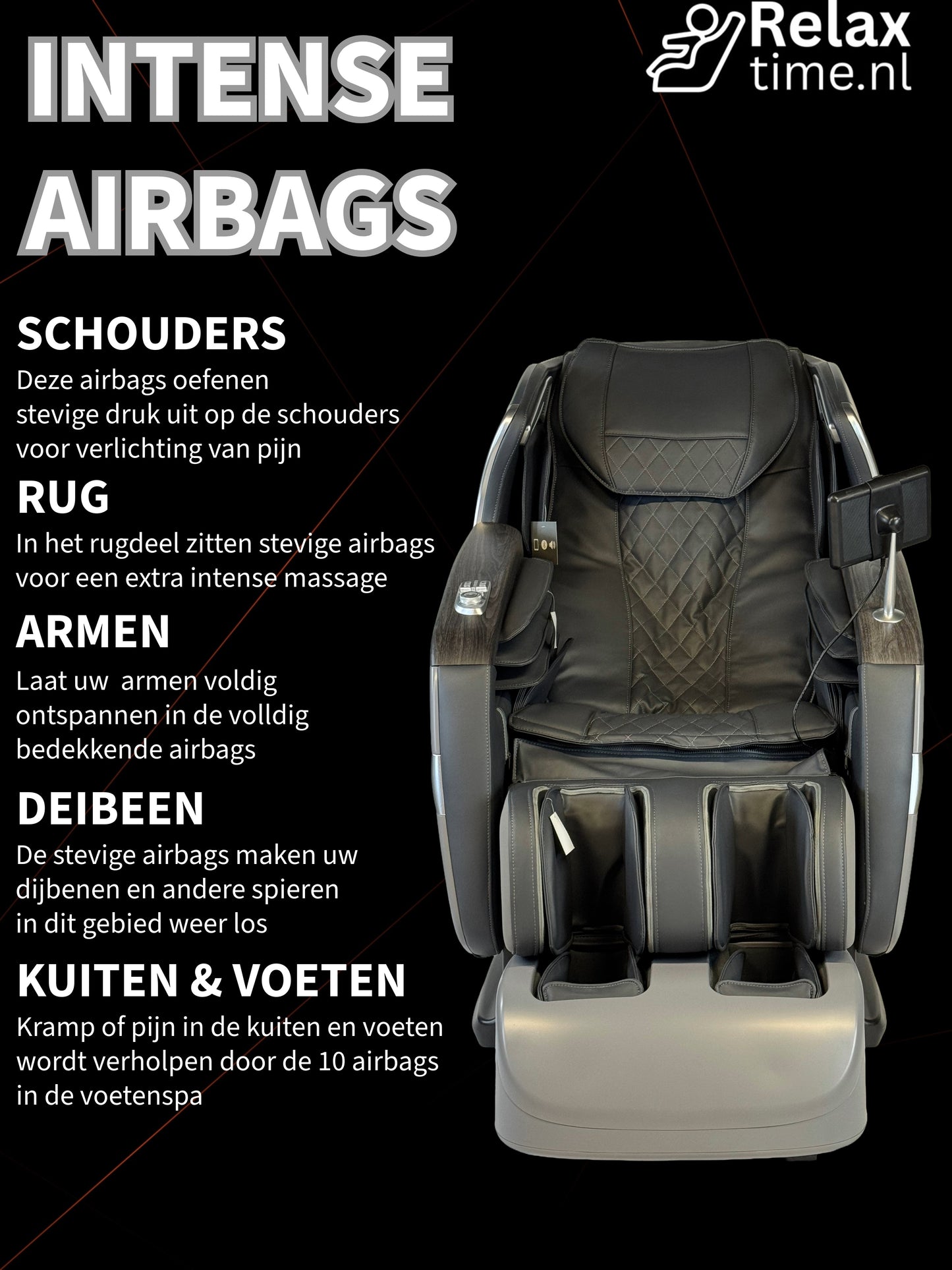 Galaxy Deluxe™ Massagestoel – 20 Programma’s & 145 cm SL-track