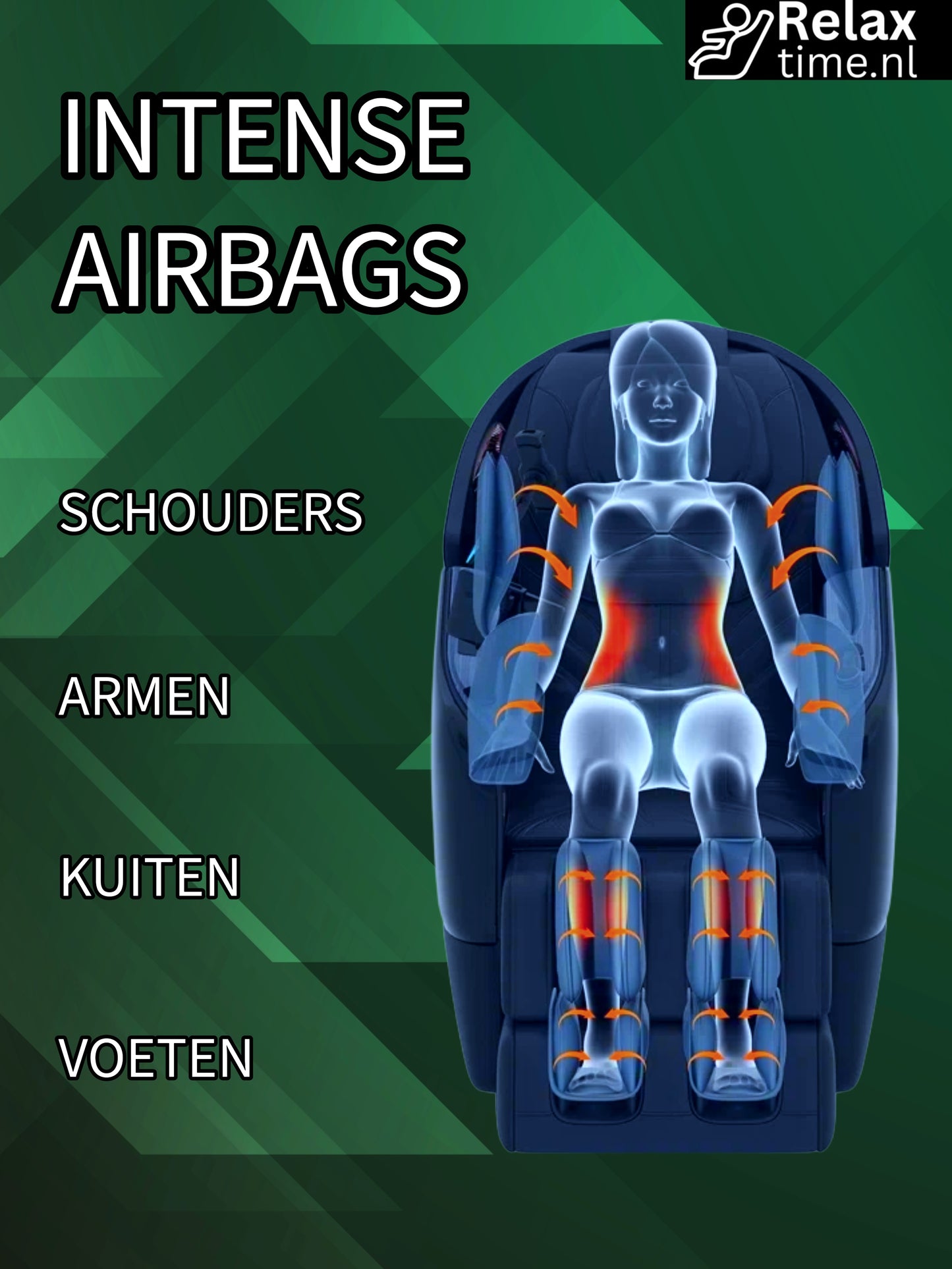 Galileo™ Massagestoel Grijs – Zero Gravity Luxe met 12 Programma’s