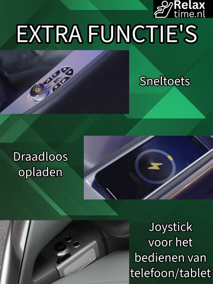 Galileo™ Massagestoel Grijs – Zero Gravity Luxe met 12 Programma’s