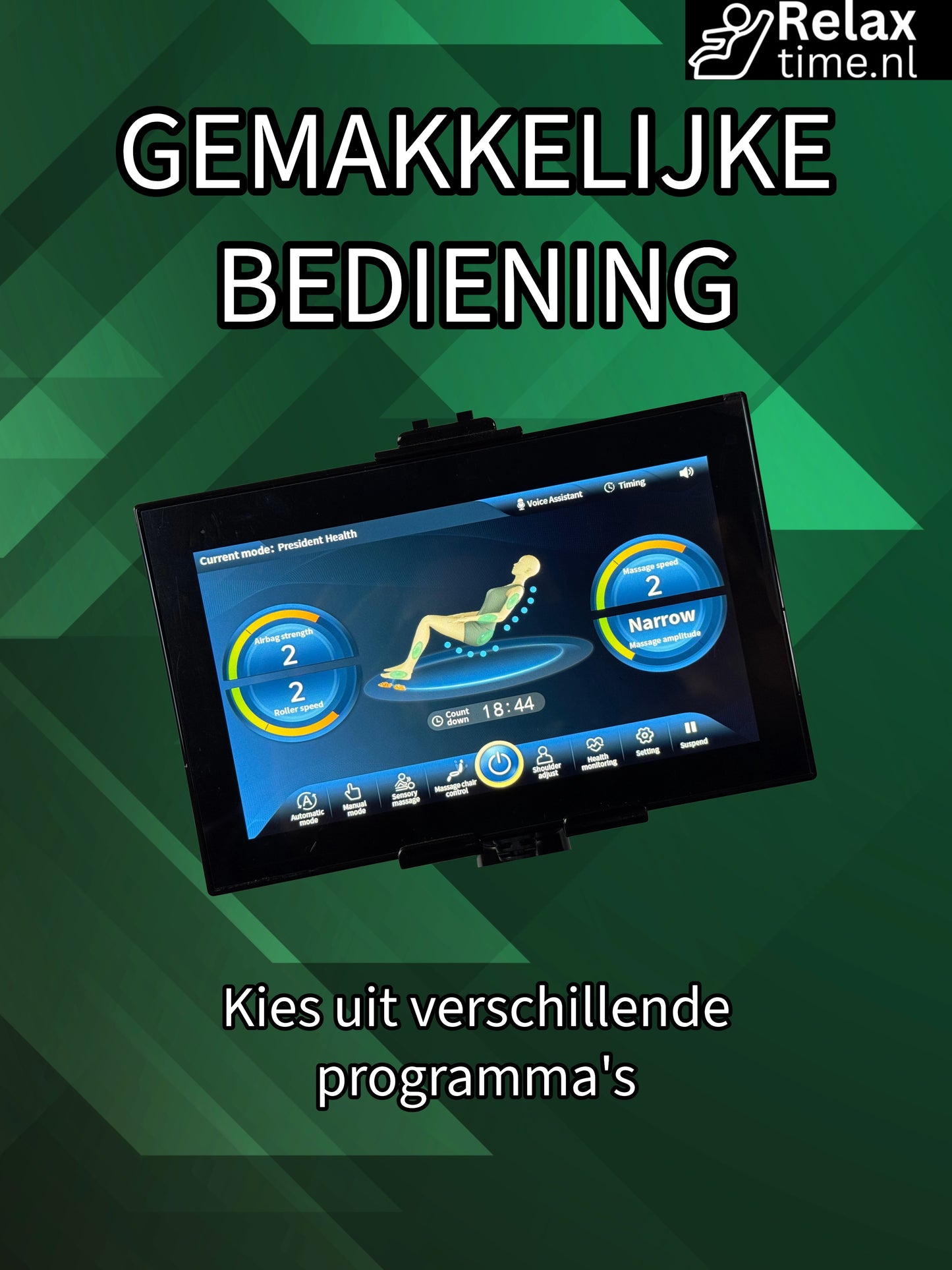 Galileo™ Massagestoel Grijs – Zero Gravity Luxe met 12 Programma’s