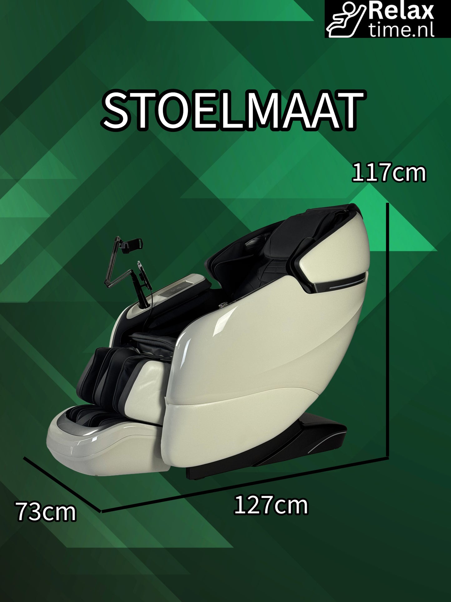 Galileo™ Massagestoel Wit – Zero Gravity Wellnessstoel met 12 Programma’s