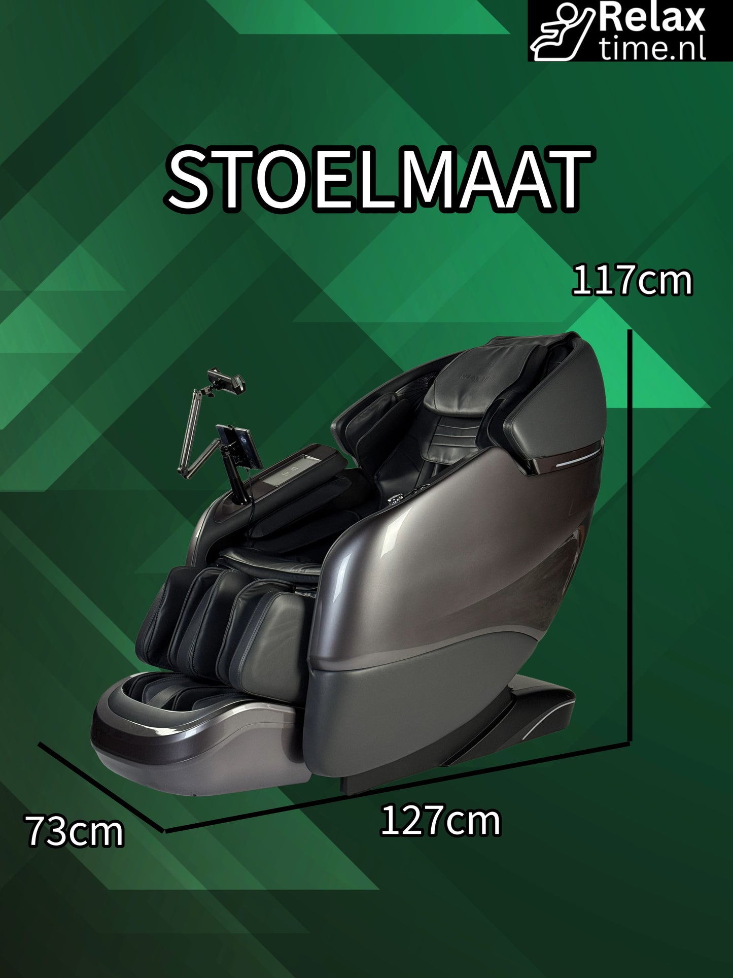 Galileo™ Massagestoel Grijs – Zero Gravity Luxe met 12 Programma’s