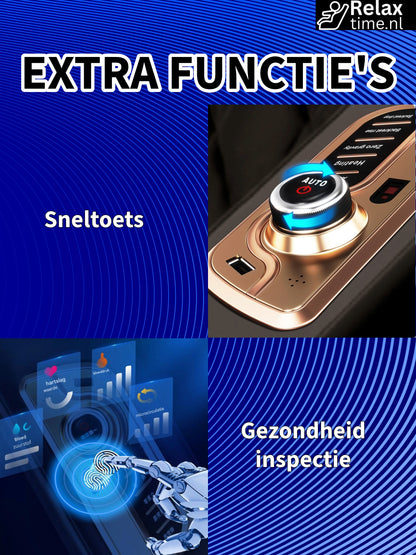 Triton™ Massagestoel Zwart/Bruin – 8 Technieken & Verstelbare Massagebreedte