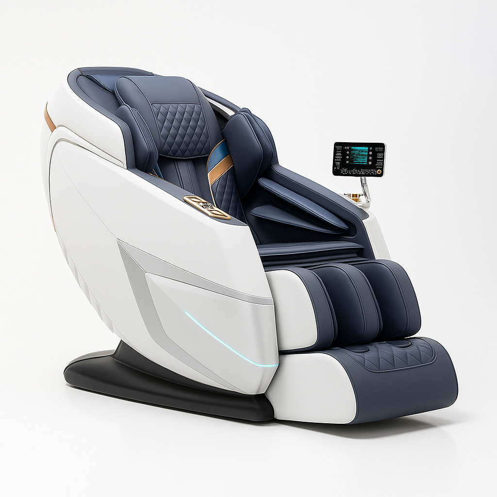 Triton™ Massagestoel Grijs – Compacte Wellnessstoel met 8 Technieken