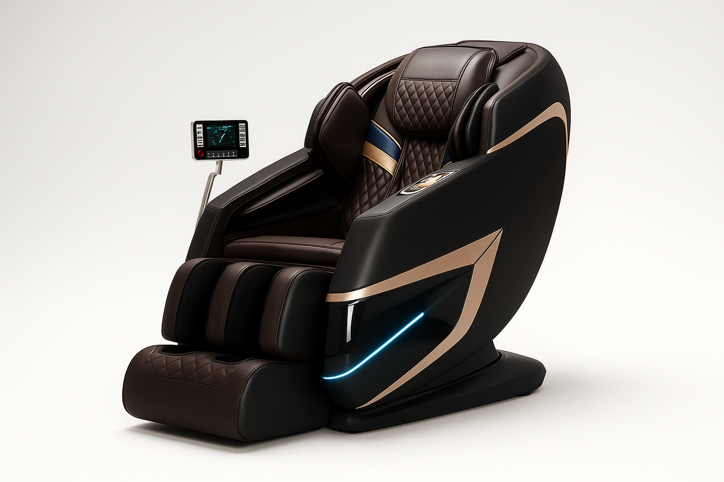 Triton™ Massagestoel Zwart/Bruin – 8 Technieken & Verstelbare Massagebreedte