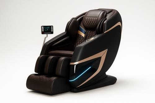 Triton™ Massagestoel Zwart/Bruin – 8 Technieken & Verstelbare Massagebreedte