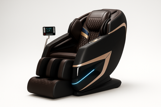 Triton™ Massagestoel Zwart/Bruin – 8 Technieken & Verstelbare Massagebreedte