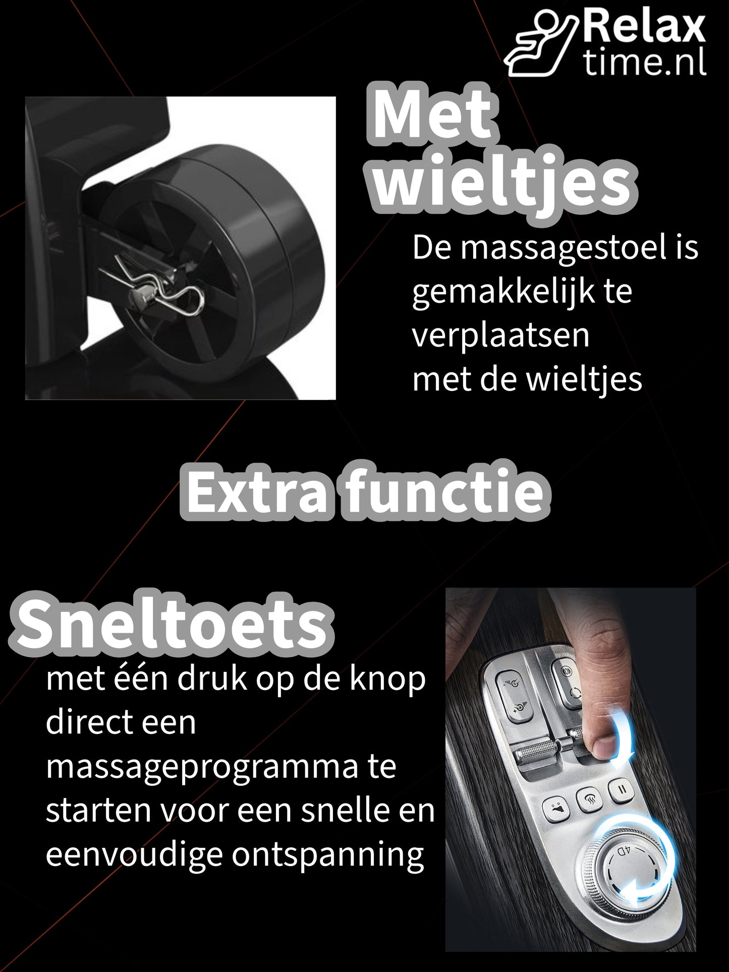 Galaxy Deluxe™ Massagestoel – 20 Programma’s & 145 cm SL-track